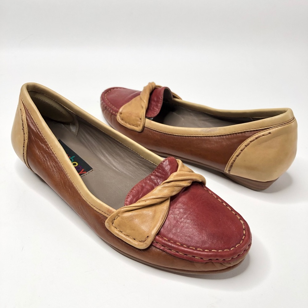 A.Z. Moda Color Block Leather Slip-on Loafer Shoes